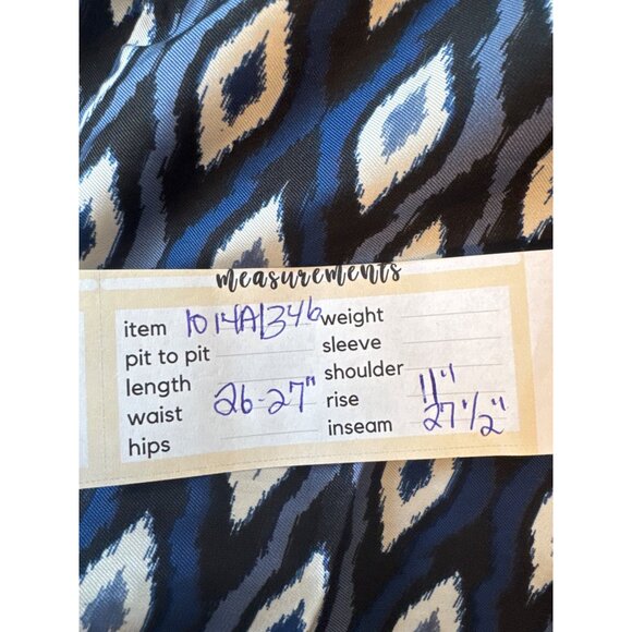 ZARA Small Wide-Leg Pants Ikat Pattern Elastic Waist Polyester - Picture 10 of 14